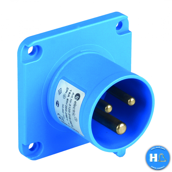 CEE Anbaustecker 70mm 3x32A IP44 mit Steckklemmen (QuickConnect)